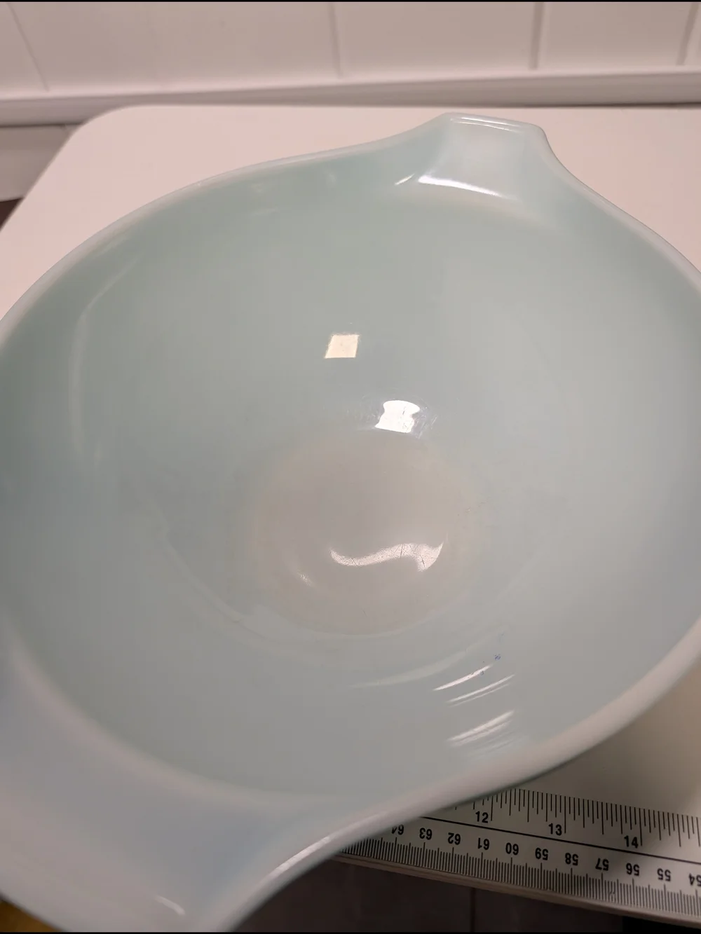 Vintage PYREX Butterprint Turquoise Amish Farmer Design, 4 qt Cinderella Bowl